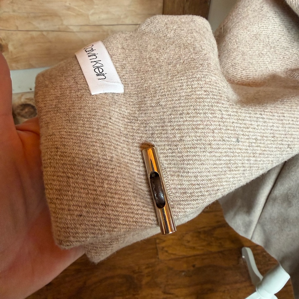 Calvin Klein Women's wool Trench Coat NWOT - Picture 3 of 5